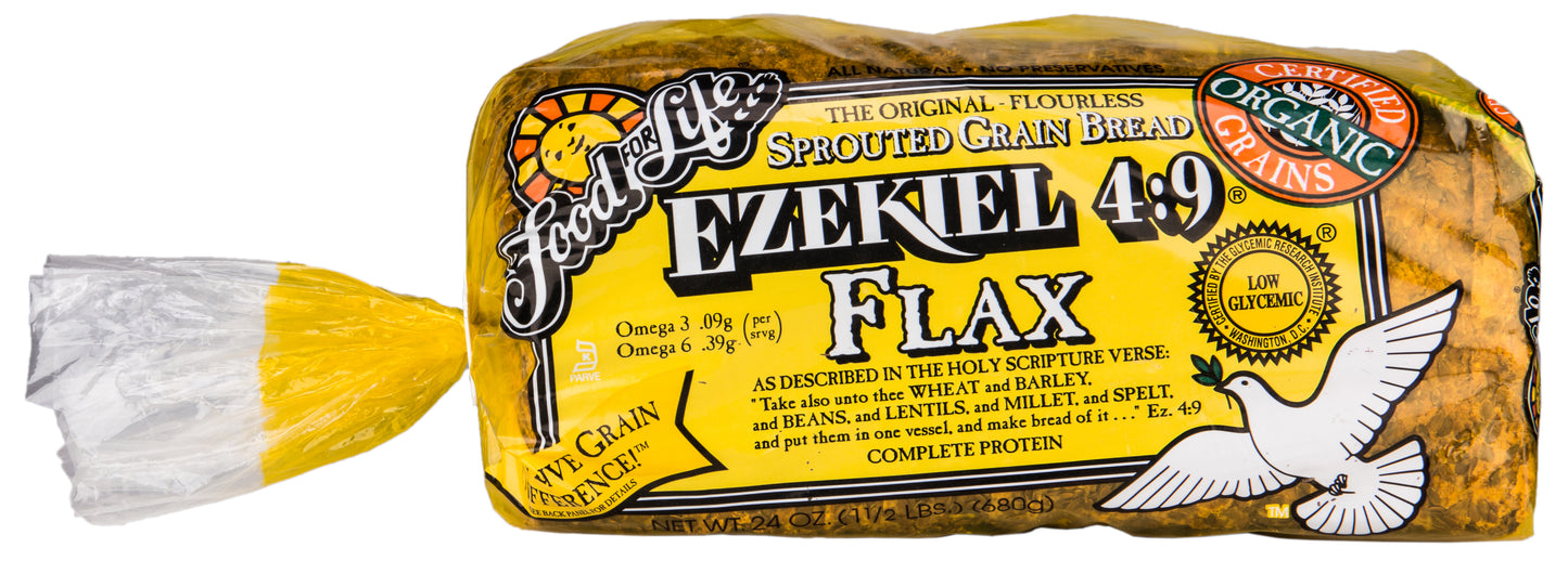 Ezekiel 4:9 Sprouted Grain Flax Bread, Frozen, Organic