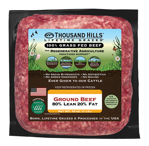Ground Beef, 80/20, Grass-Fed, Frozen