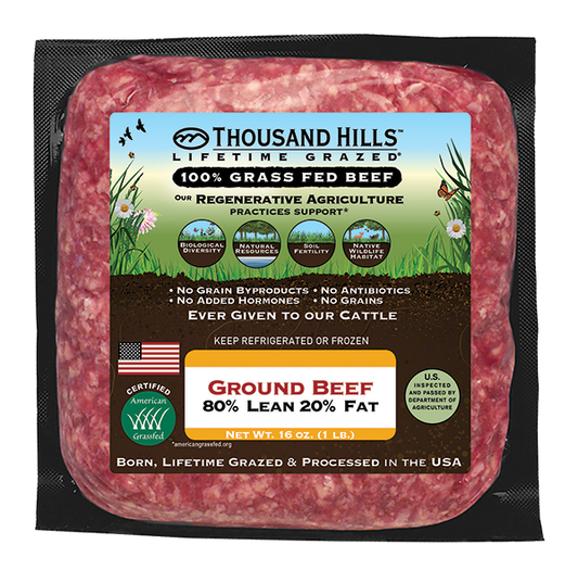 Ground Beef, 80/20, Grass-Fed, Frozen