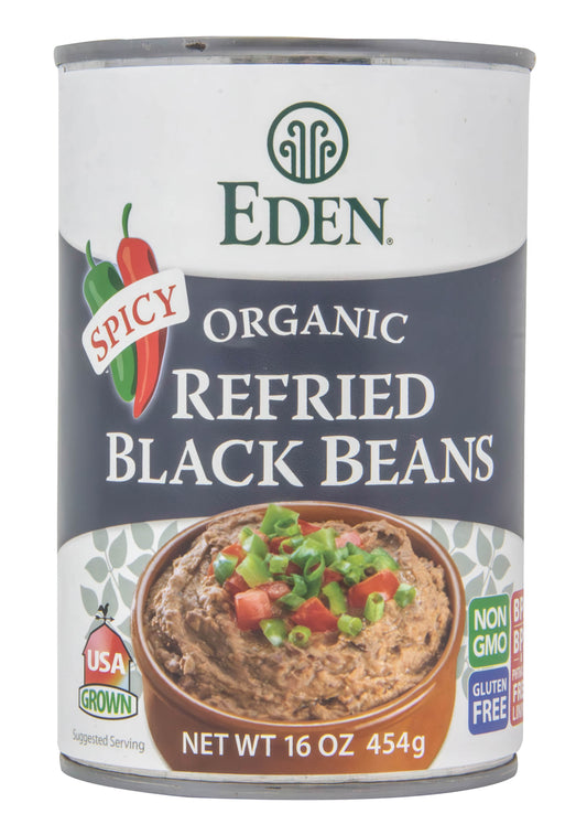 Spicy Refried Black Beans, Organic