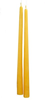 Candles, Beeswax, 12 inch Taper Pair, Gold