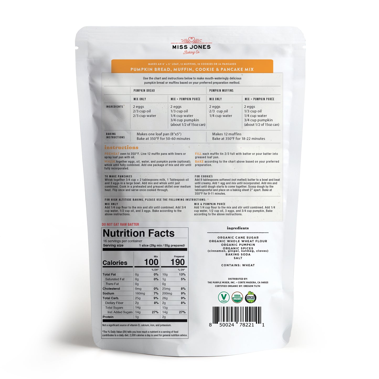 Baking Mix, Pumpkin, Organic