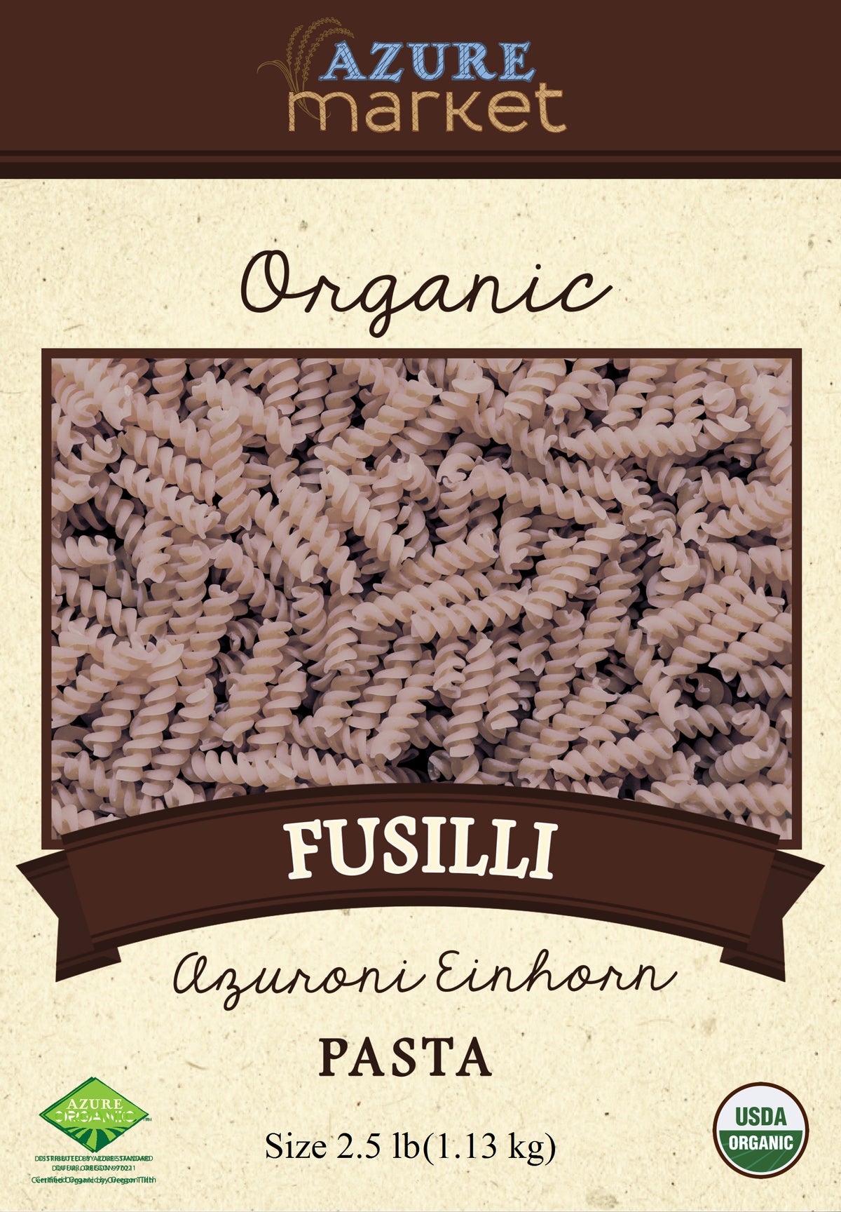 Fusilli Azuroni Einkorn Pasta, Organic