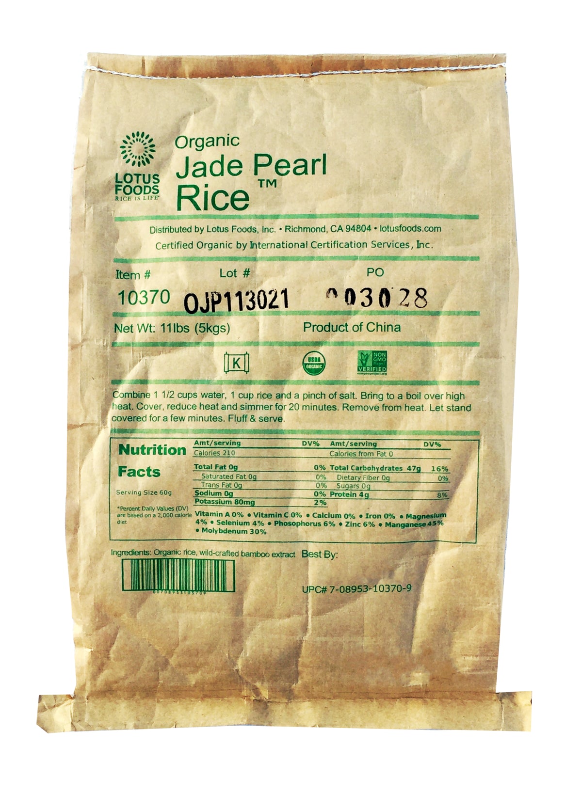 Rice, Jade Pearl, Organic