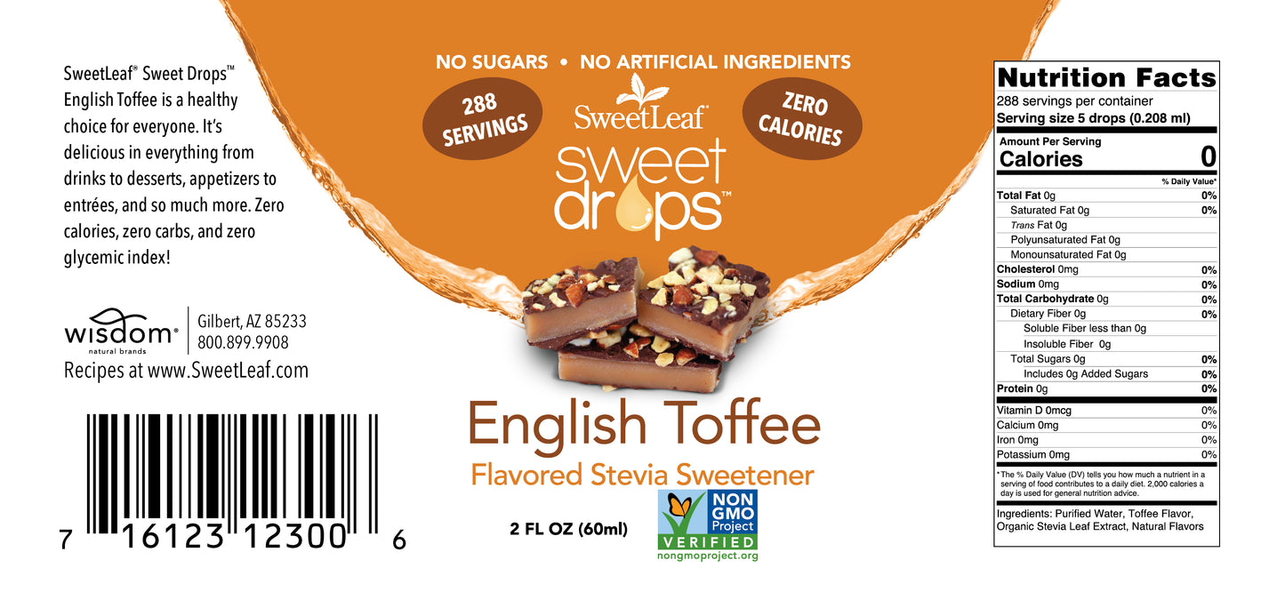 Stevia Clear Liquid, English Toffee