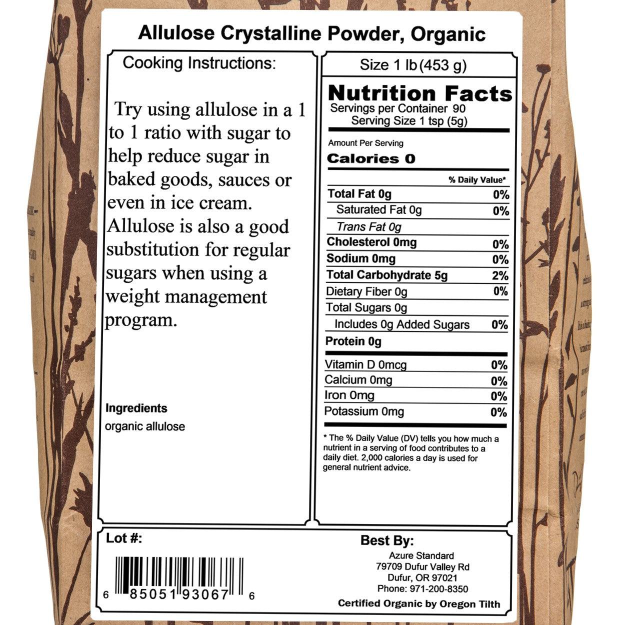 Allulose Crystalline Powder, Organic