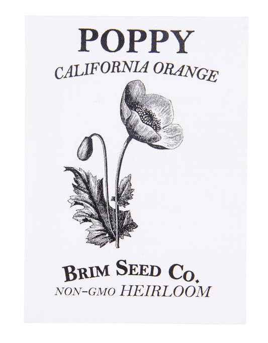 Flower, Poppy California Orange Heirloom Seed