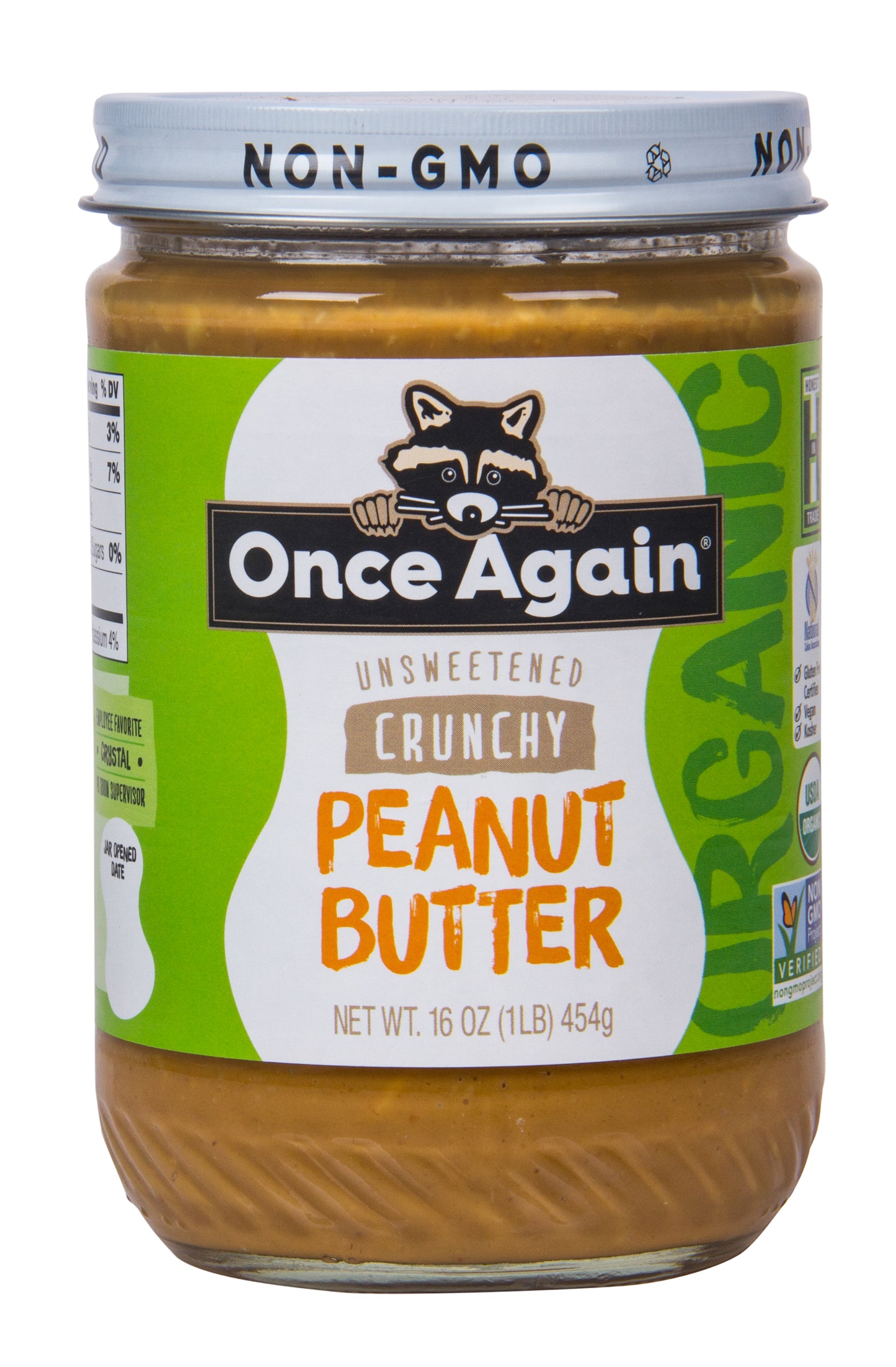 Peanut Butter, Unsweetened, Crunchy, Organic