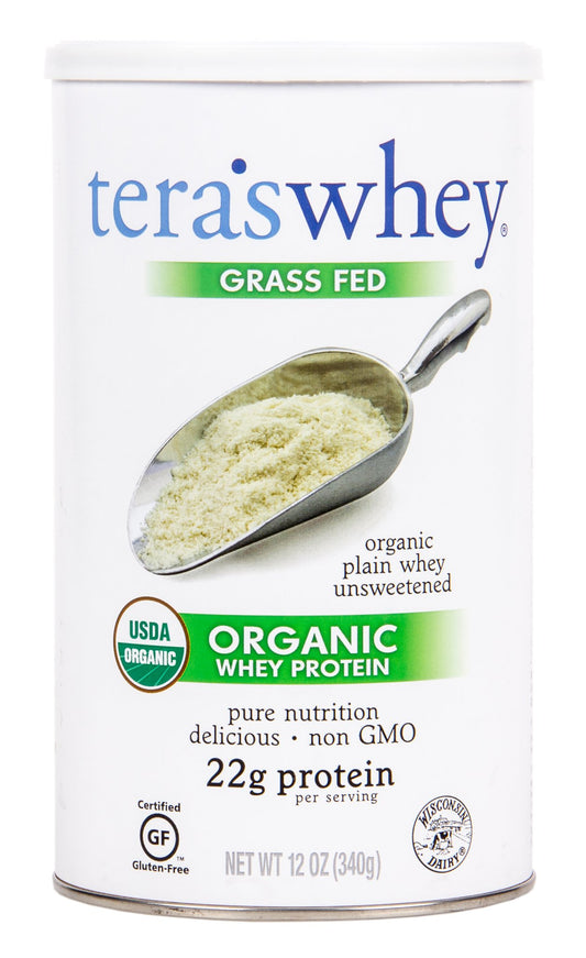 Whey Protein Powder, Grass-fed, Plain, Unsweetened, Organic