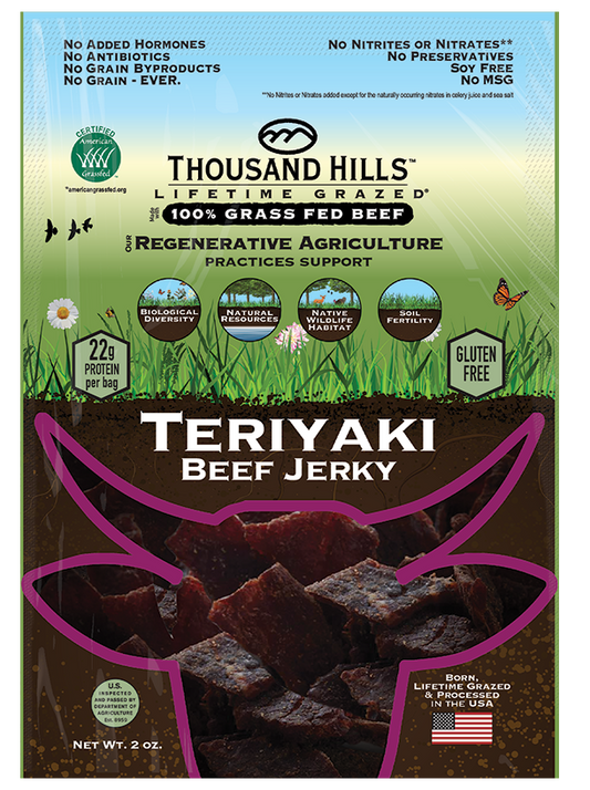 Beef Jerky, Teriyaki, Grass-Fed
