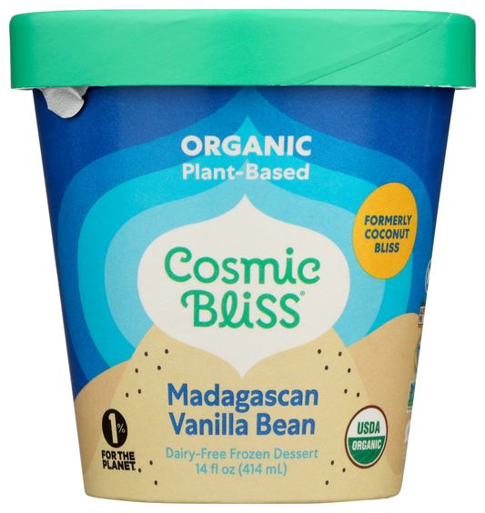 Coconut Ice Cream, Madagascan Vanilla Bean, GF, Frozen, Organic