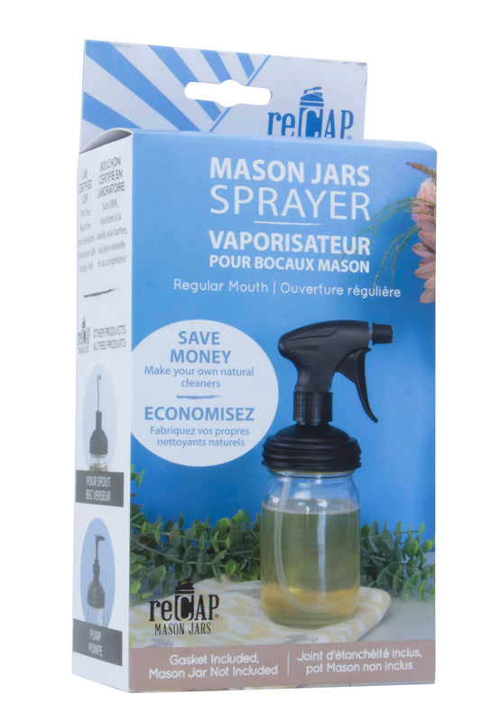 Mason Jar Lid Sprayer, Regular Mouth, Black