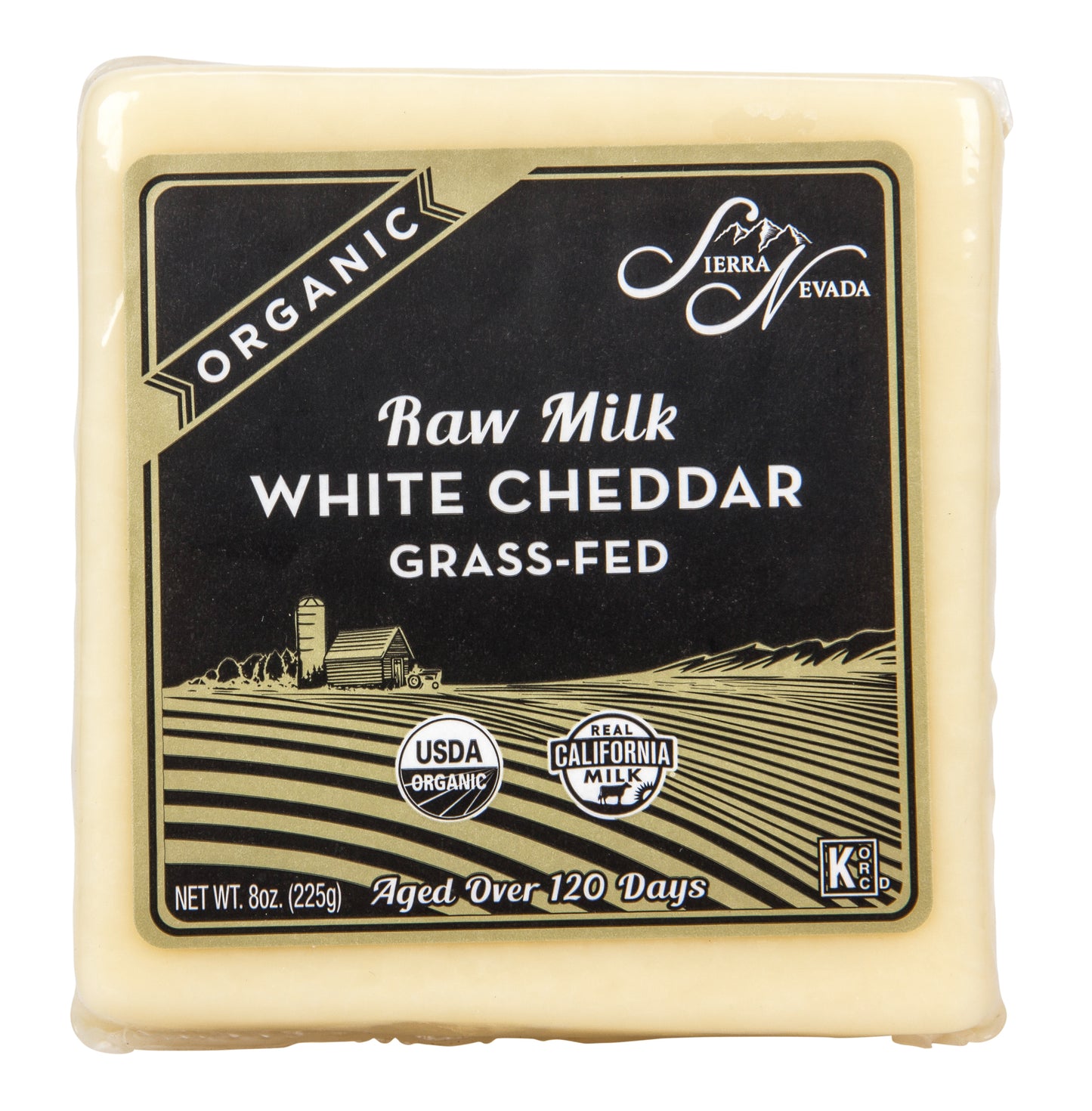Cheddar Cheese, Raw, White, Organic