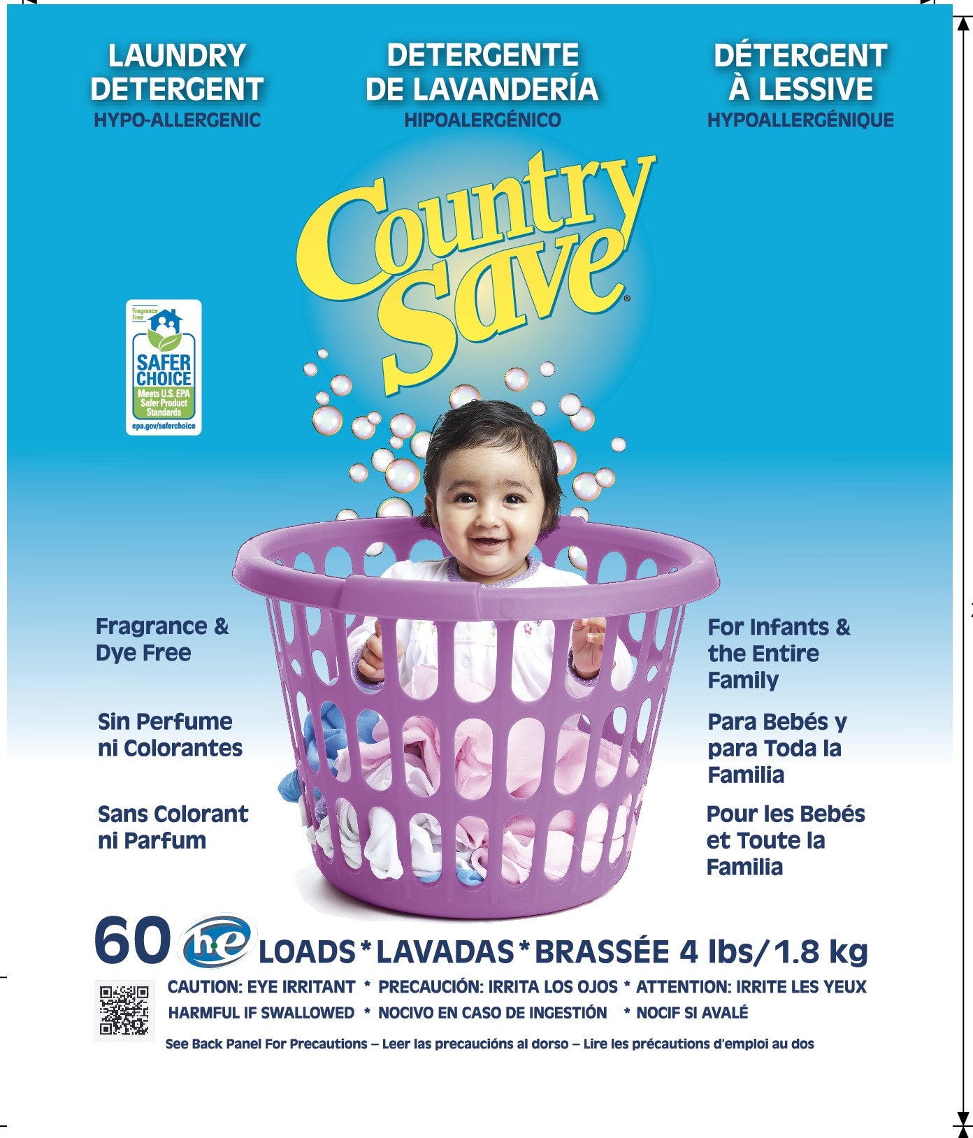 Laundry Detergent Powder, Infant & Child, Hypo-Allergenic, 60 loads