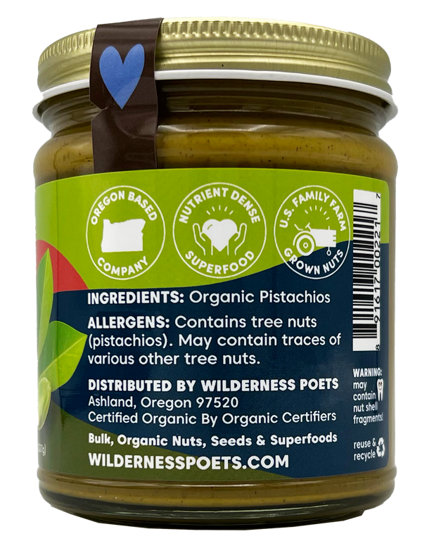 Pistachio Butter, Raw, Organic
