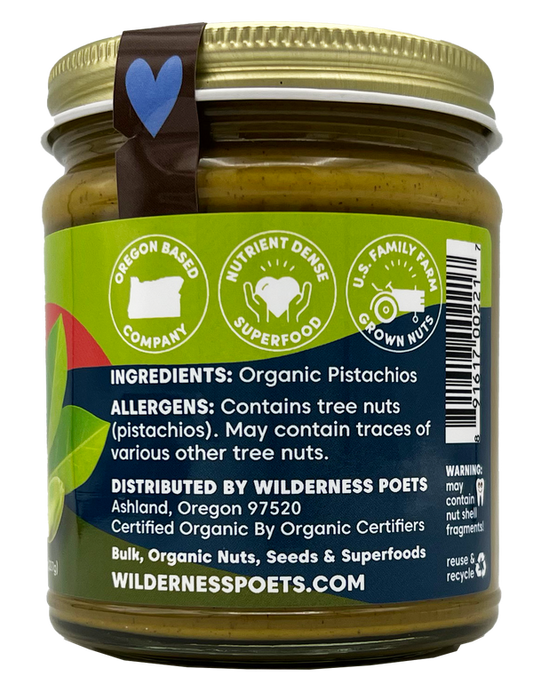 Pistachio Butter, Raw, Organic