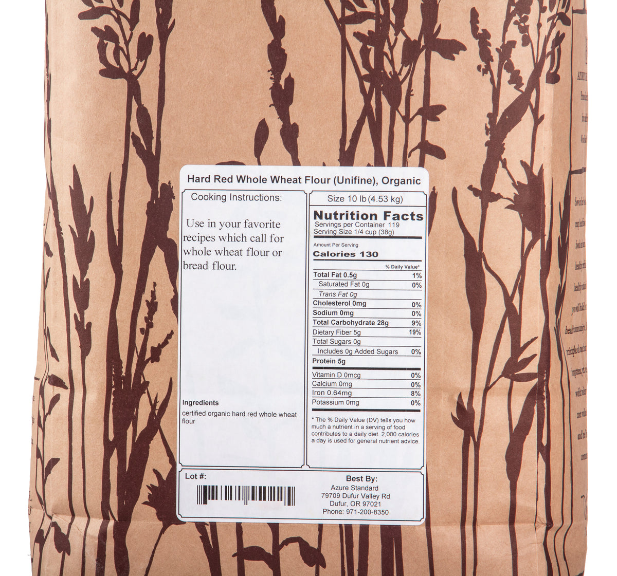 Bread Flour 100% Whole Red Wheat (Unifine), Organic