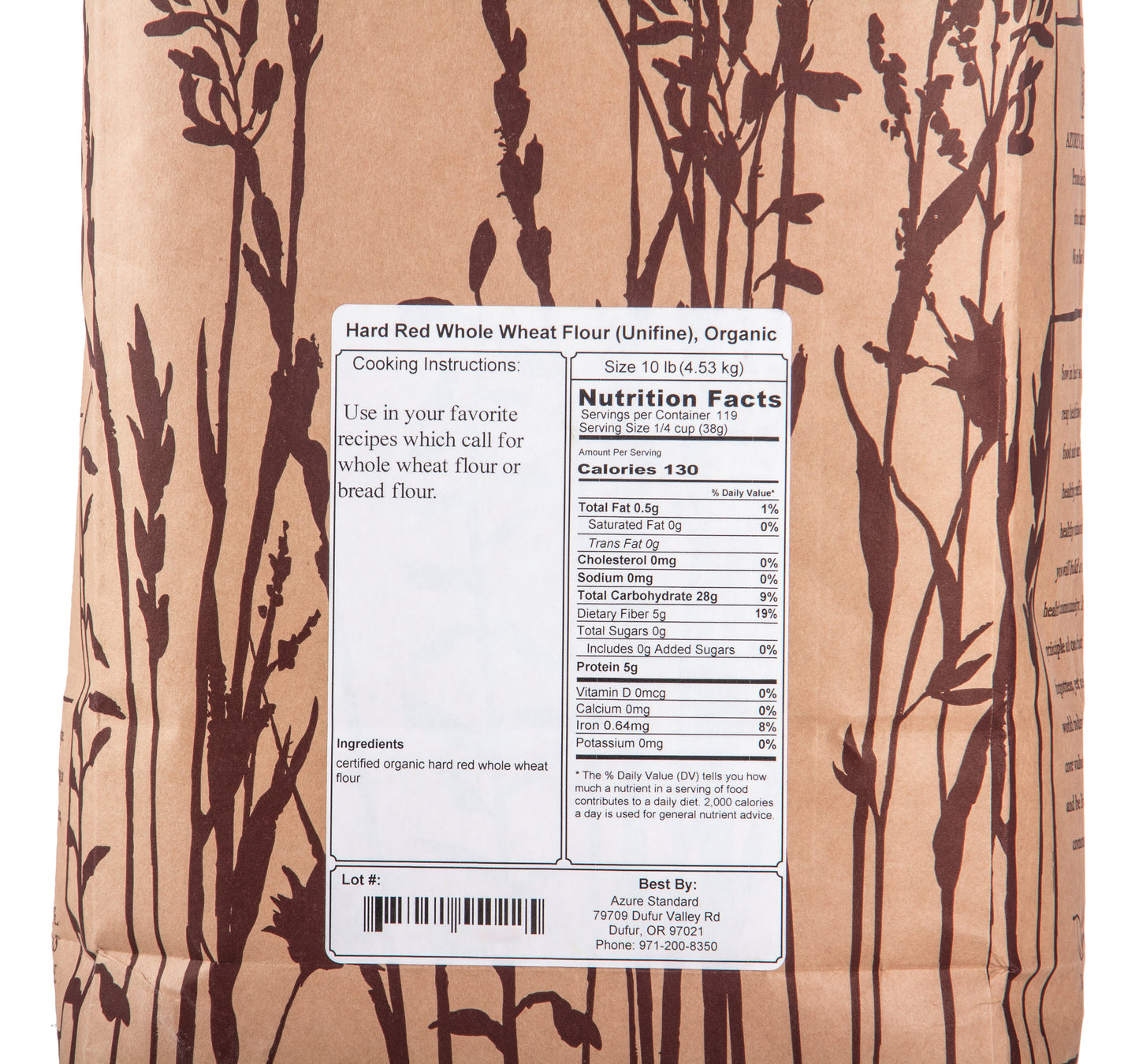 Bread Flour 100% Whole Red Wheat (Unifine), Organic