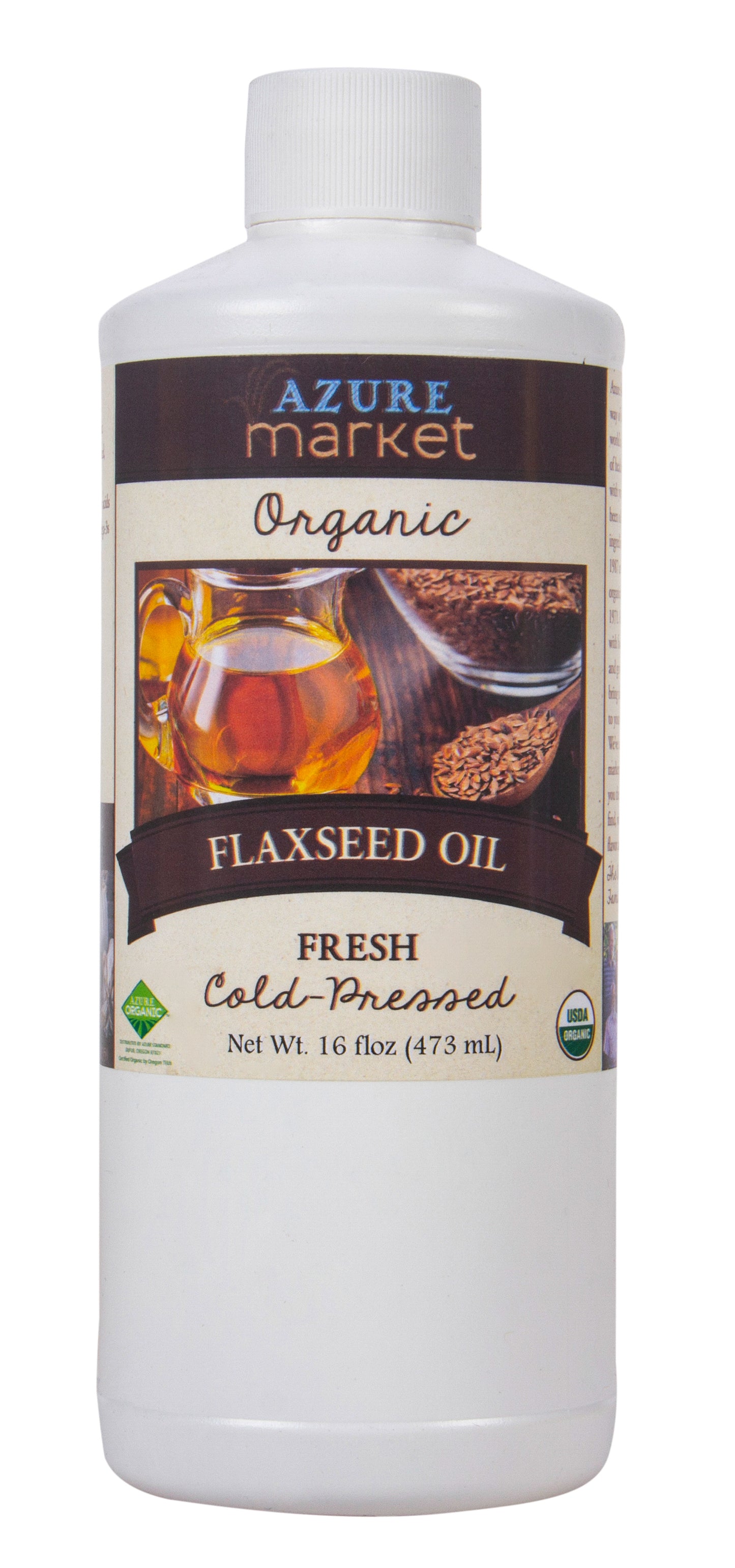 Flax Seed Oil, Fresh, Organic