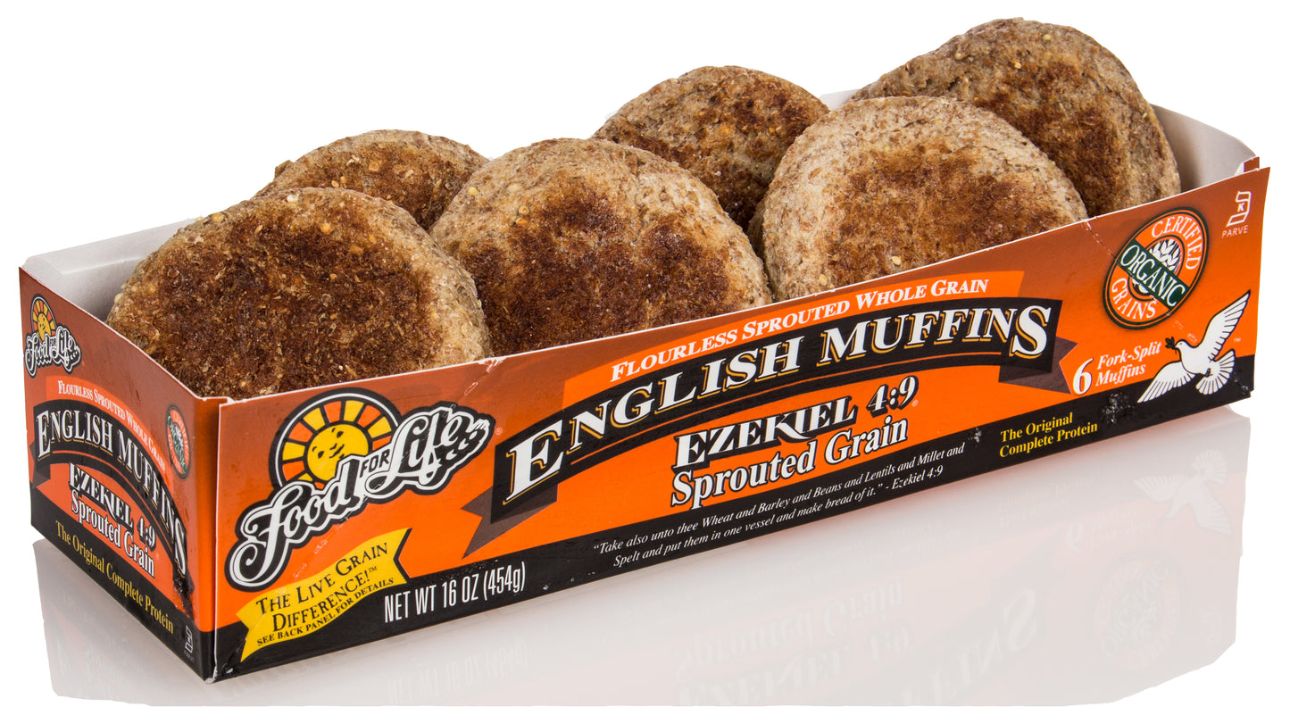 Ezekiel 4:9 Sprouted Grain English Muffins, Frozen, Organic