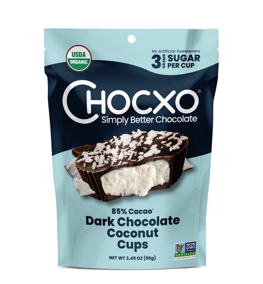 Dark Chocolate Cups, Coconut, Organic