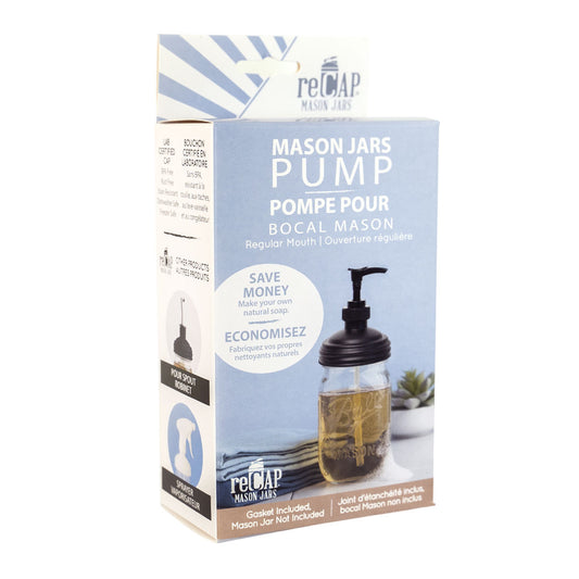 Mason Jar Soap Dispenser Lid & Pump, Regular Mouth, Black