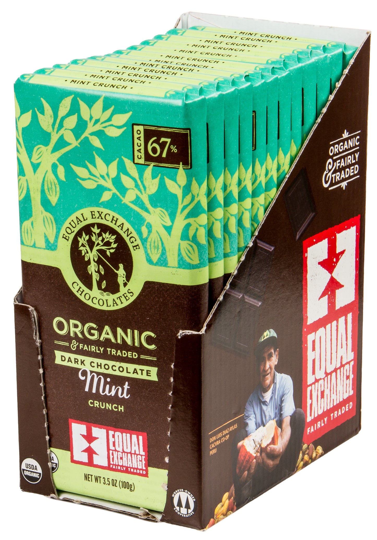 *Dark Chocolate Bar, Mint Crunch 67%, Organic