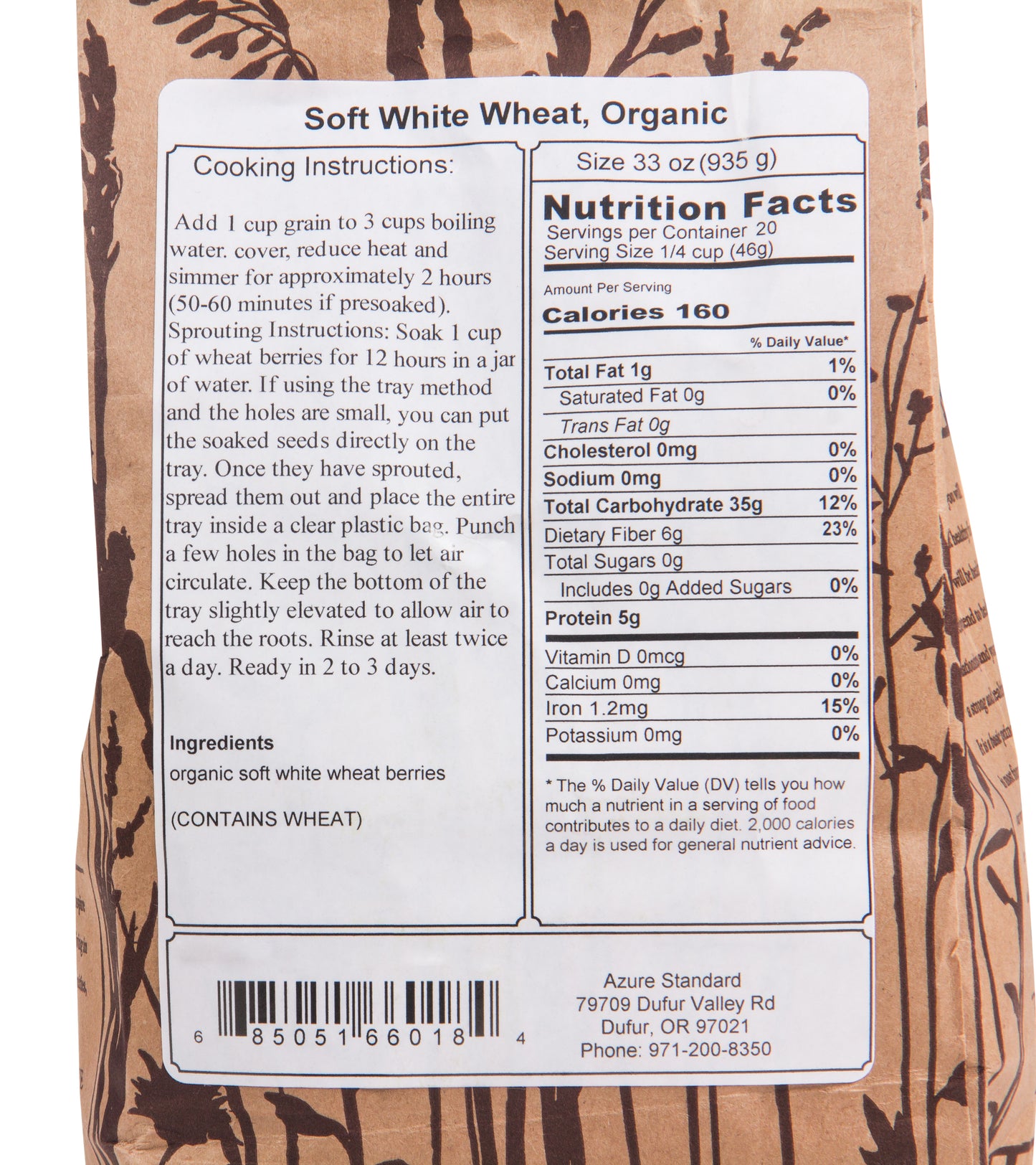 Soft White Wheat, Organic