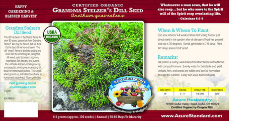 Grandma Stelzer's Dill Seed, Organic