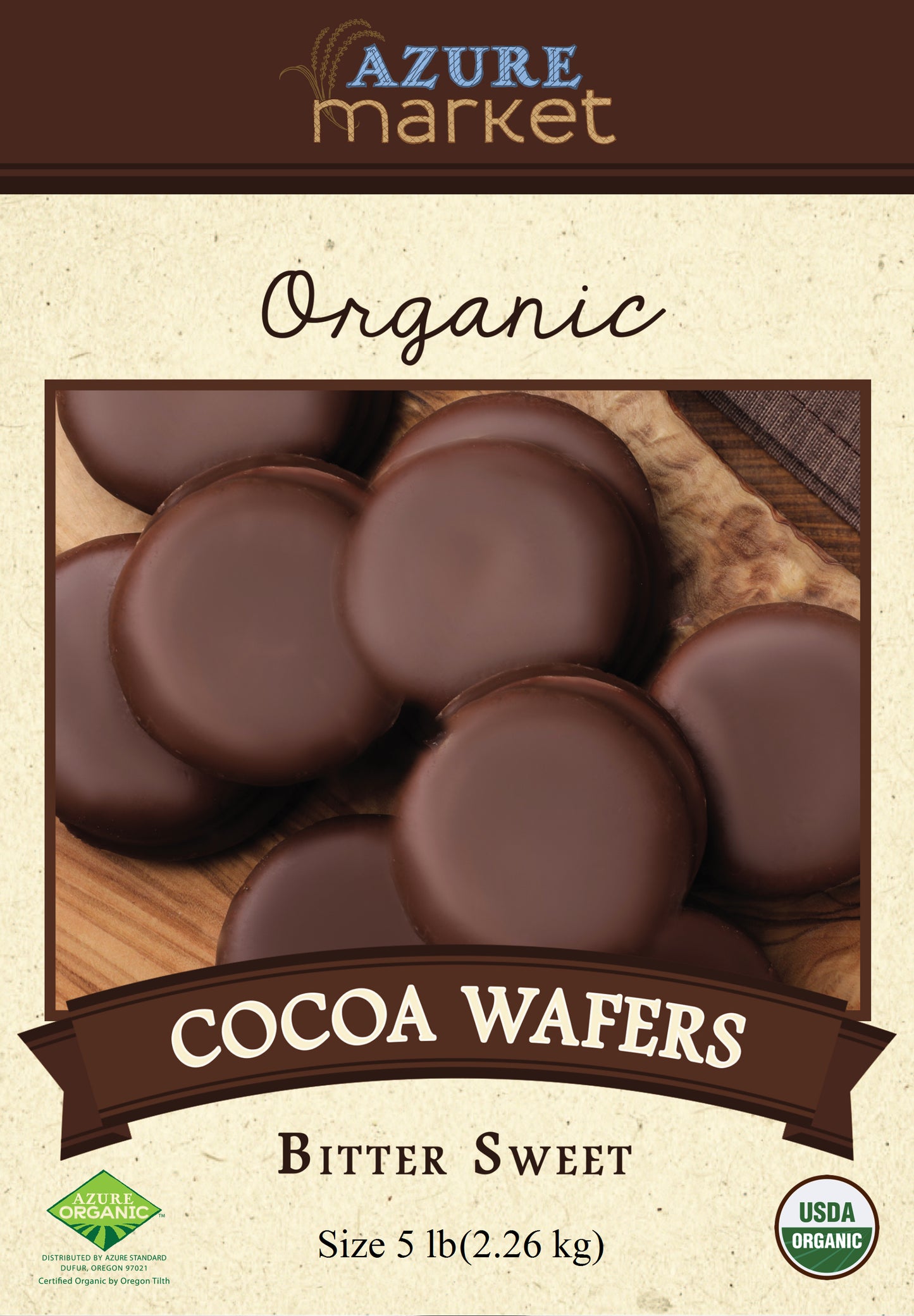 Cocoa Wafers, Bitter Sweet, Organic