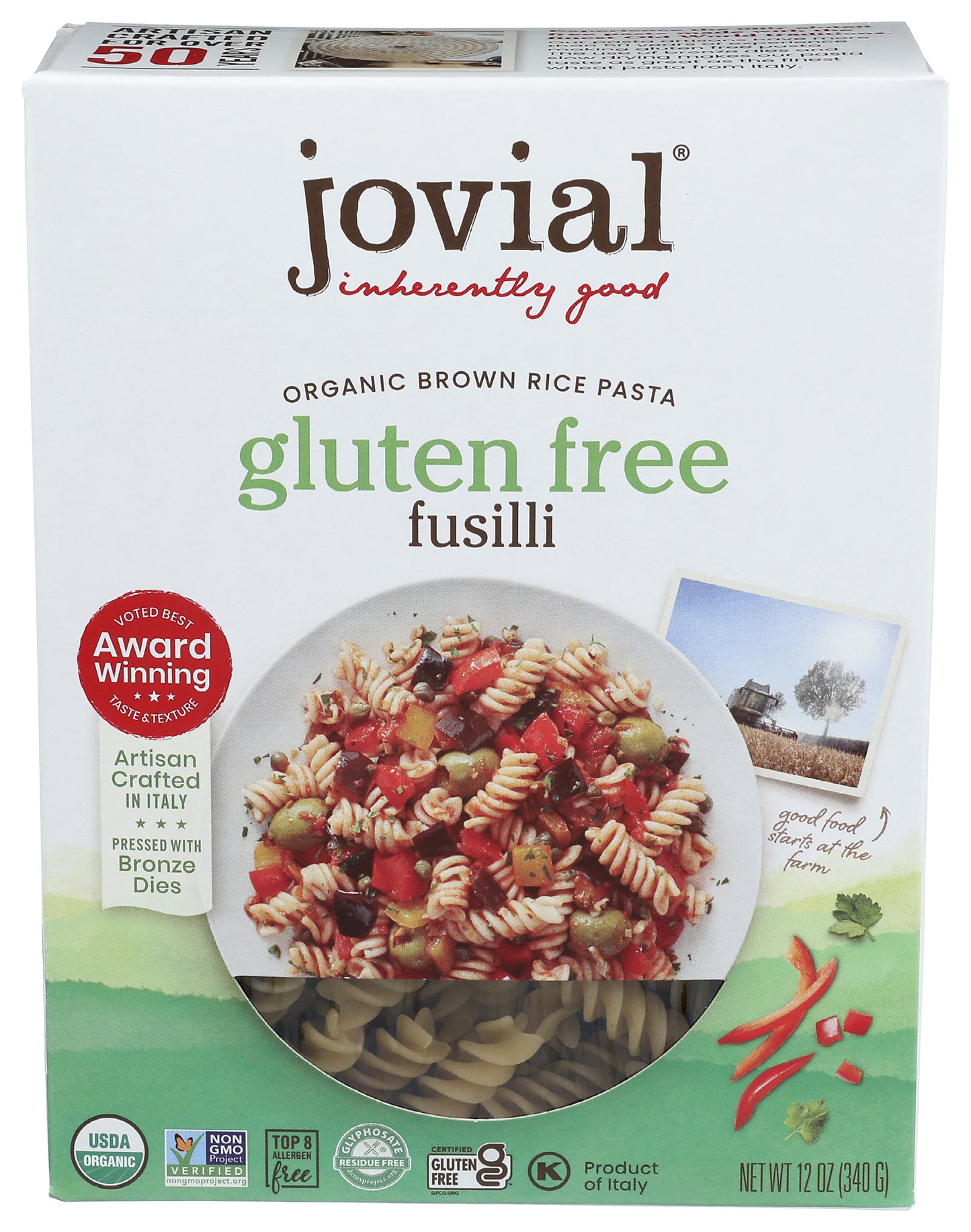 Pasta, Brown Rice, Fusilli, GF, Organic