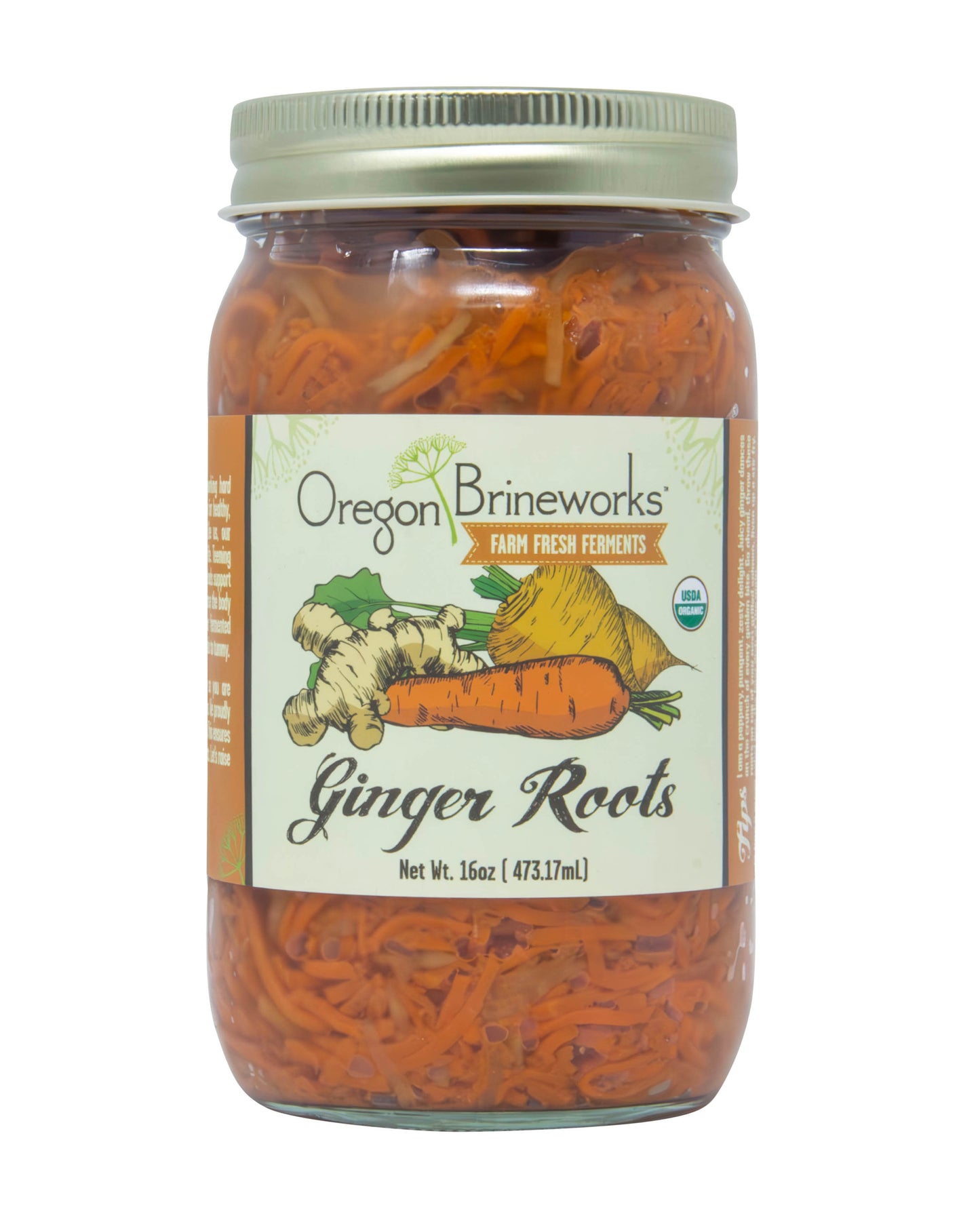 Ginger Roots, Raw, Fermented, Organic