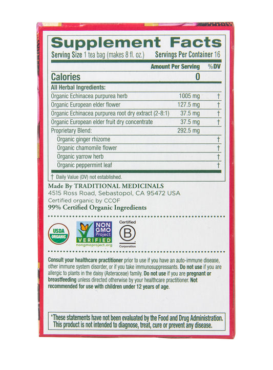 Echinacea Plus Elderberry, Tea, Organic