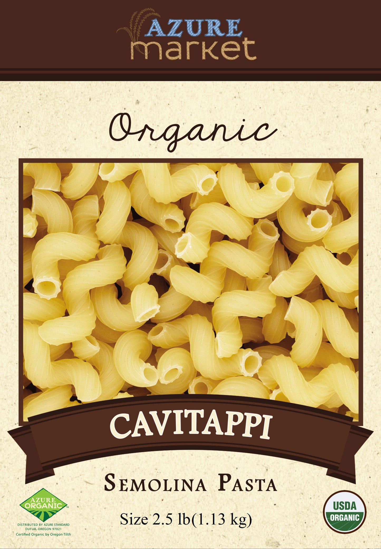 Cavatappi, Semolina Pasta, Organic