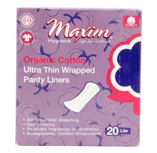 Cotton Ultra-Thin Panty Liners, Wrapped, Lite, Organic