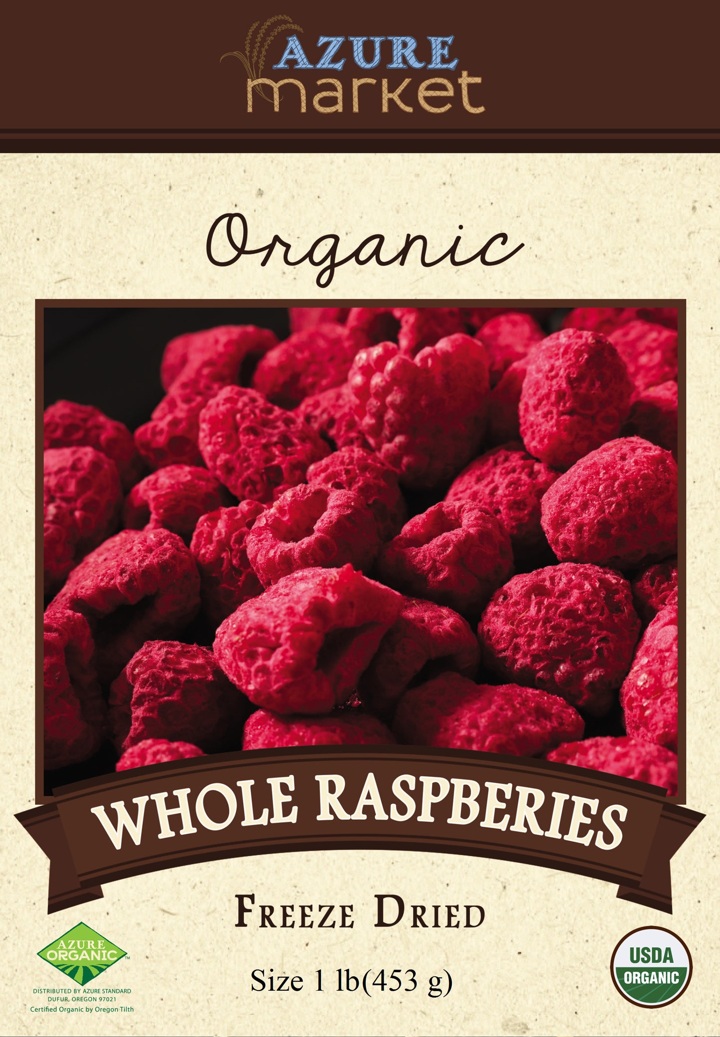 Raspberries, Whole, Freeze Dried, Organic