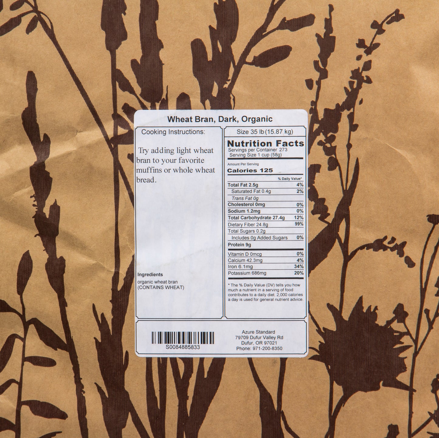 Wheat Bran, Dark, Organic