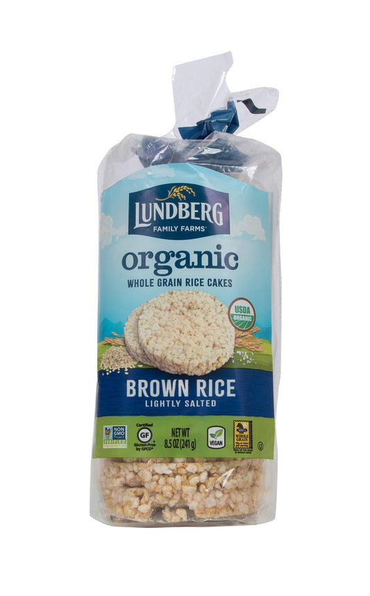 Rice Cakes, Brown, Lightly Salted, Organic, Gluten Free