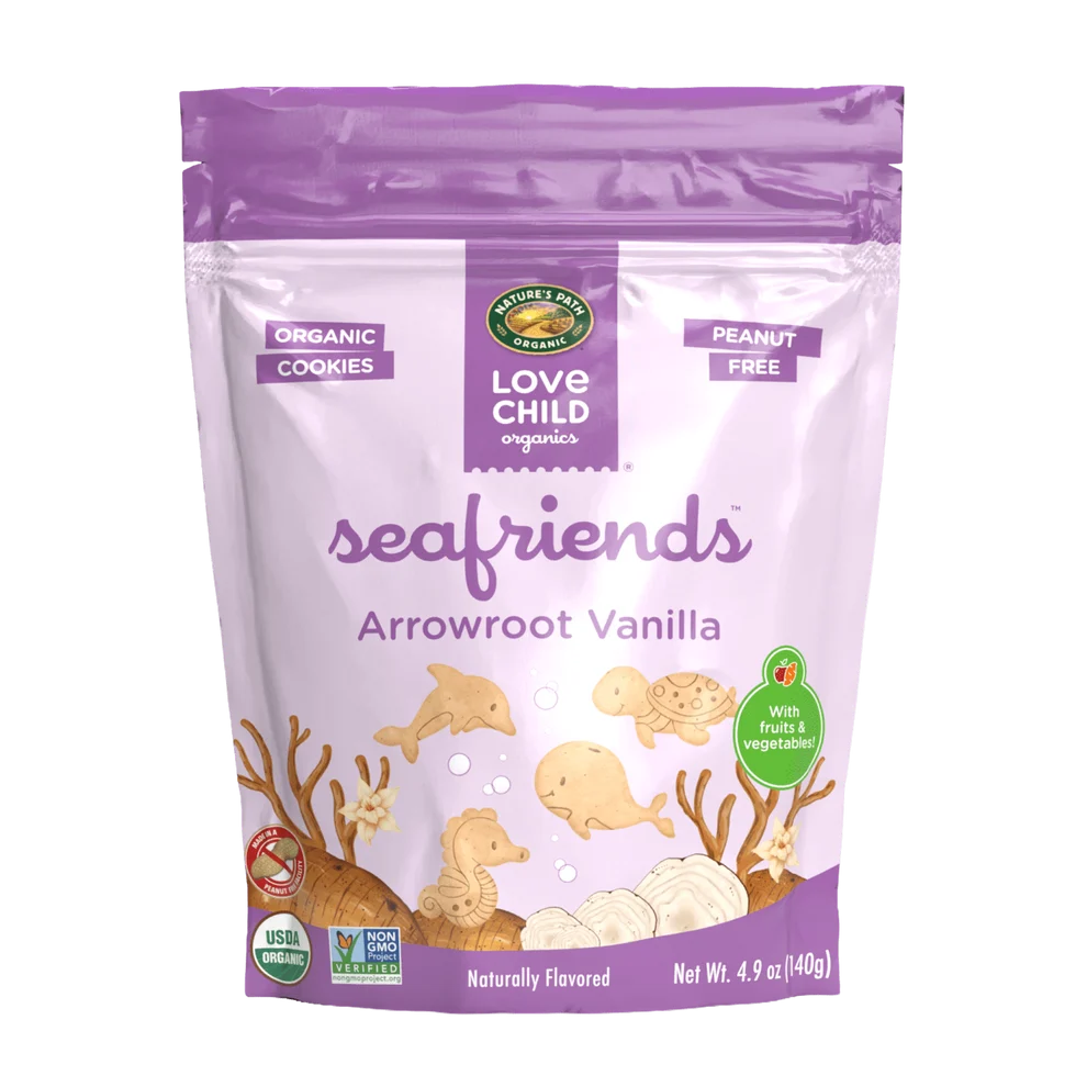 Sea Friends Cookies, Arrowroot Vanilla, 24+ Months, Organic