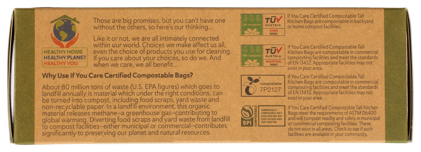 Trash Bags, Compostable, 13 Gallon