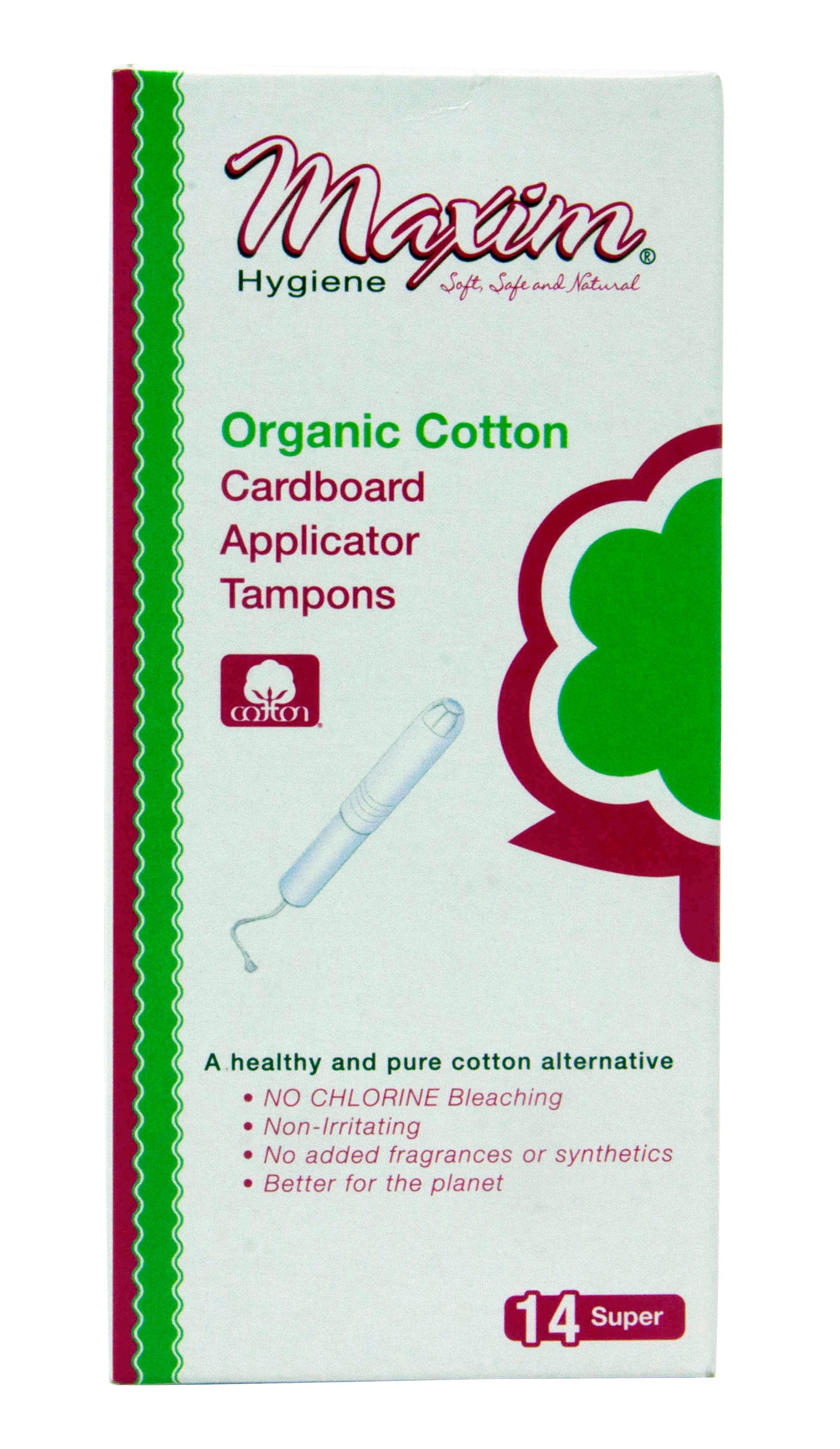 Cotton Tampons, Cardboard Applicator, Super, Organic
