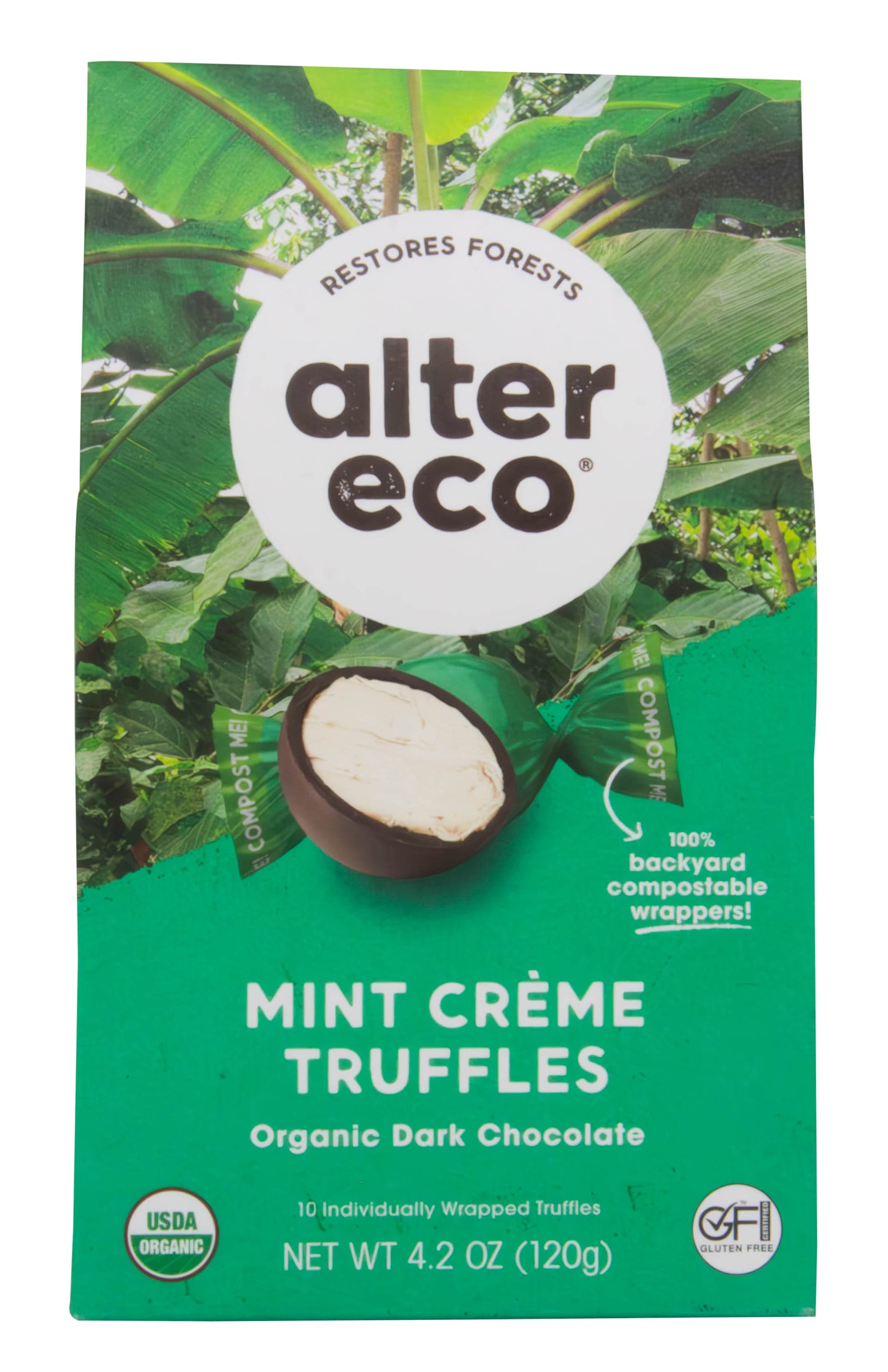 Dark Chocolate Truffles, Mint Crème, Organic