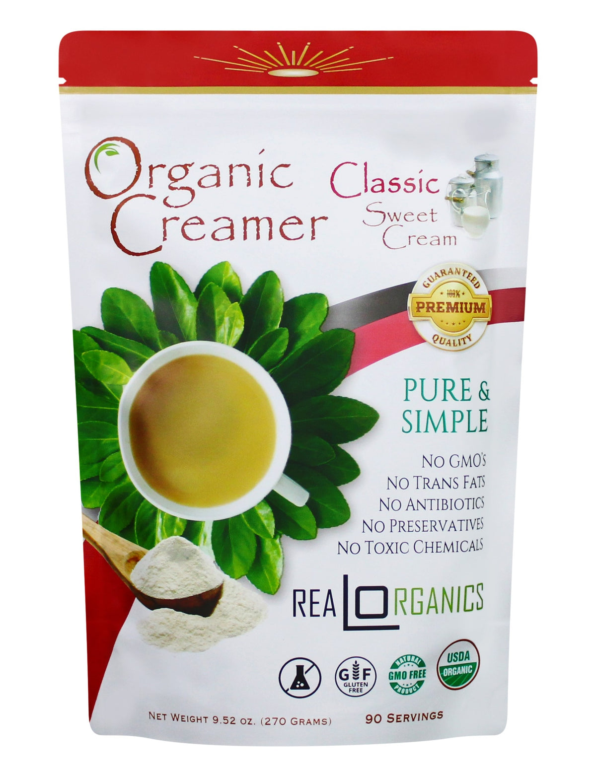Powdered Coffee Creamer, Classic Sweet Cream, Organic