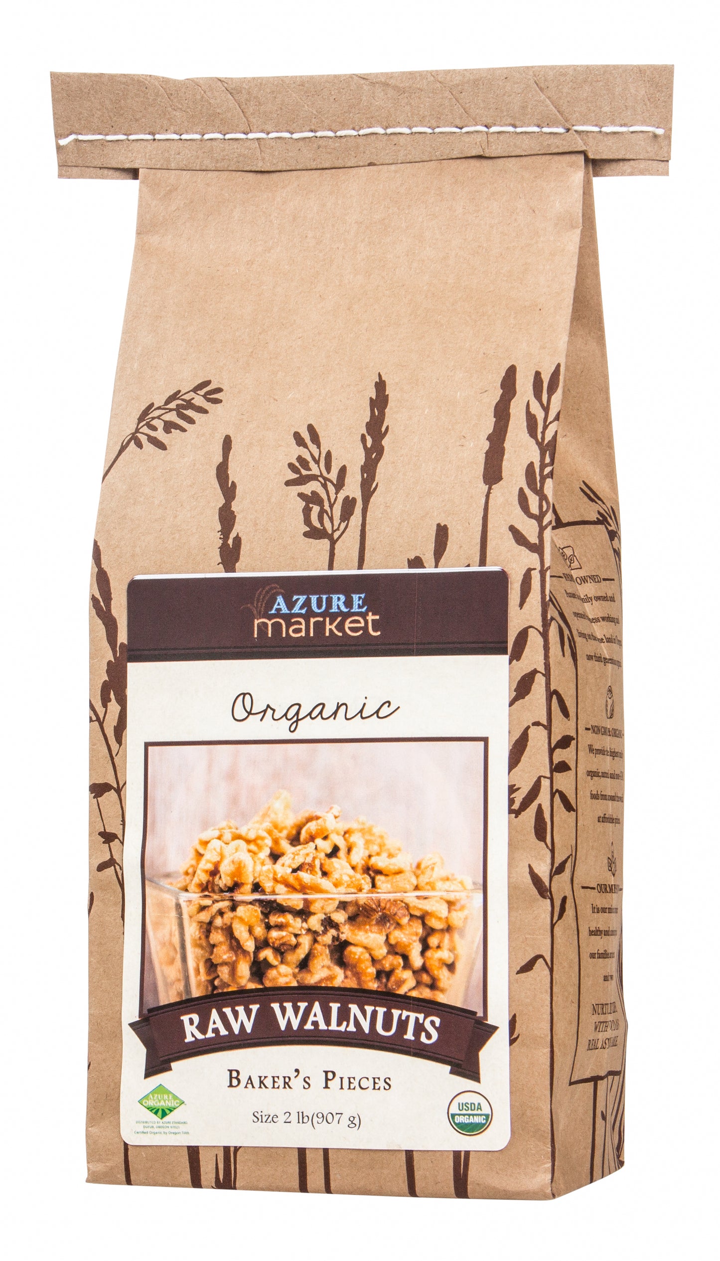Walnuts, Baker's Pieces, Raw, Organic