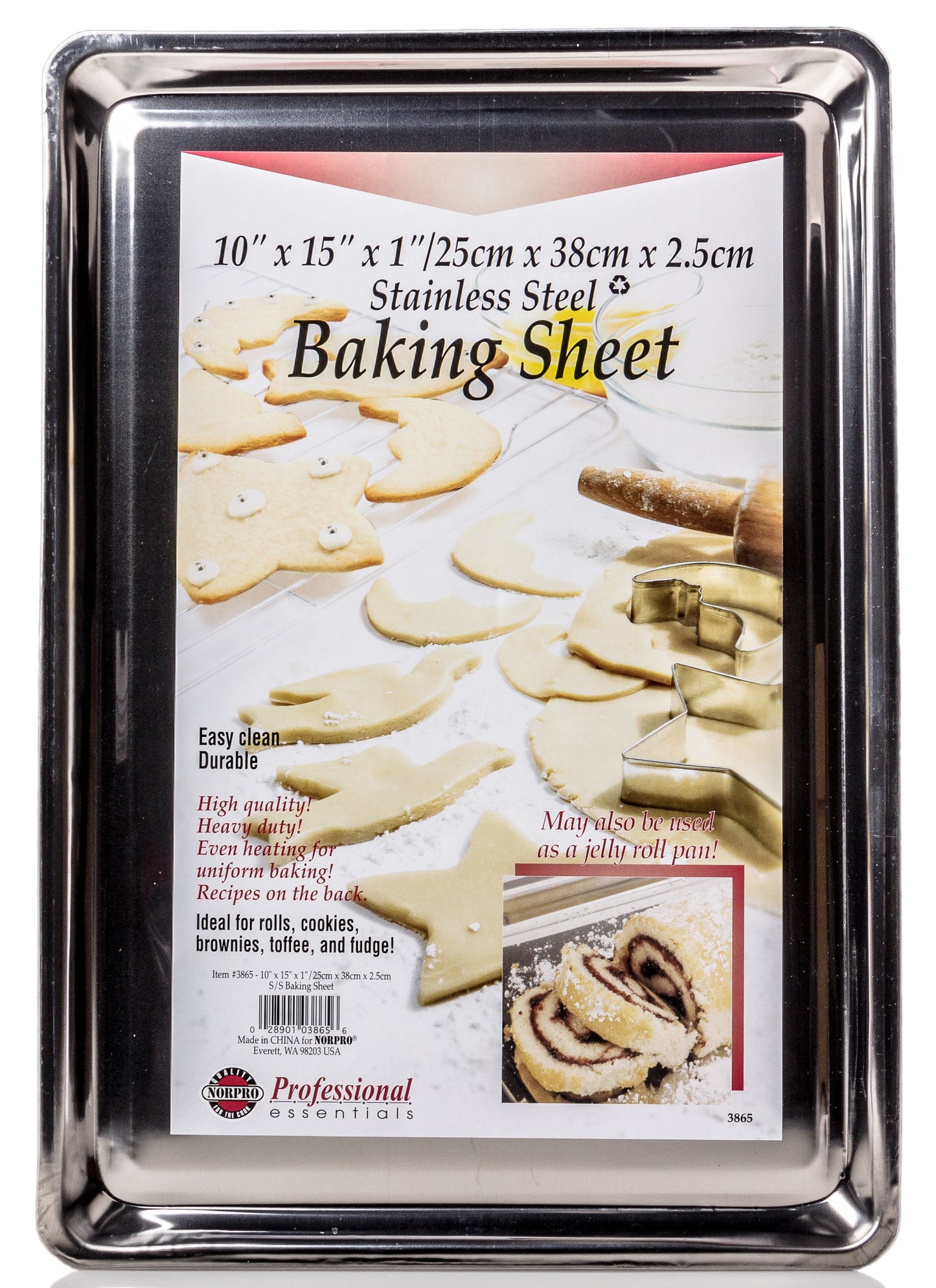 Baking Sheet, Stainless Steel, 15 x 10 x .5 inch