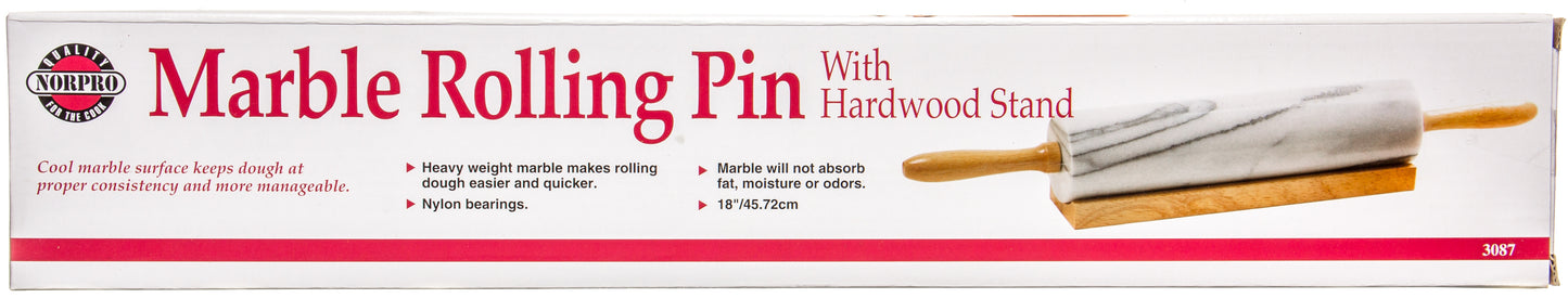 10 inch Marble Rolling Pin with Stand