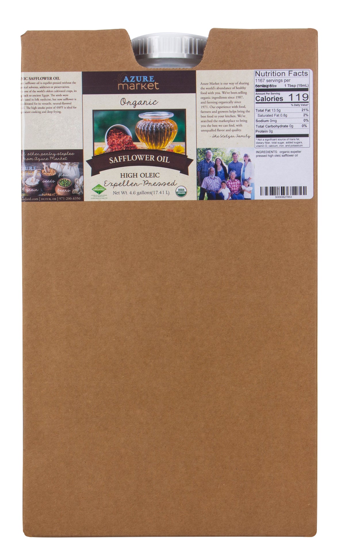 Safflower Oil, Expeller Pressed, High Oleic, Organic