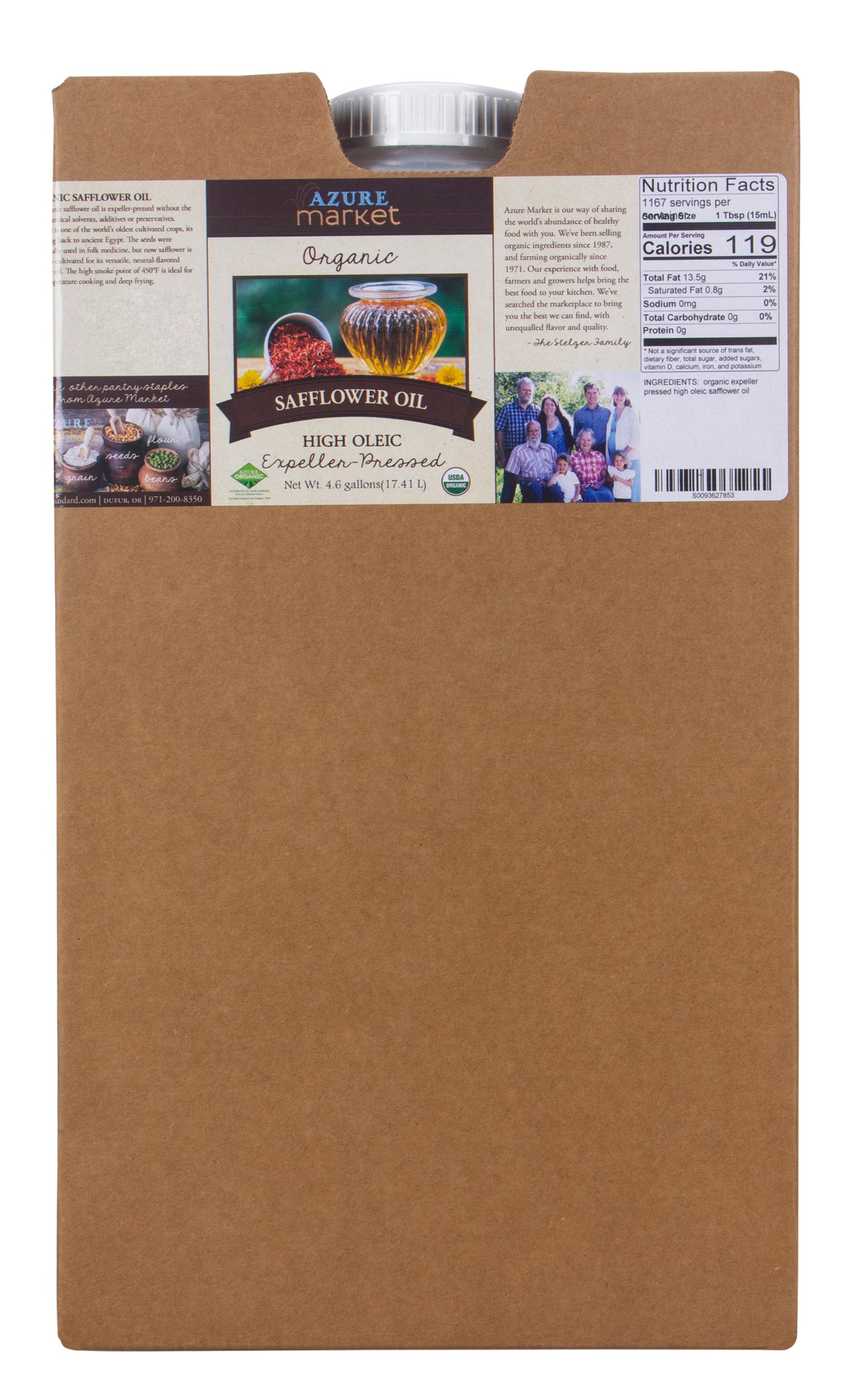 Safflower Oil, Expeller Pressed, High Oleic, Organic