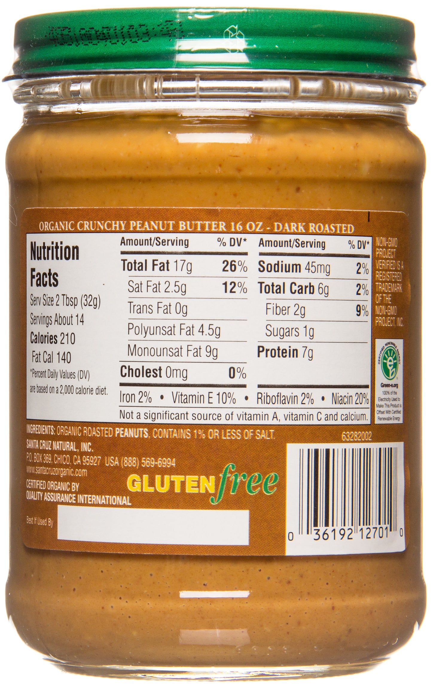 Peanut Butter, Dark Roasted, Crunchy, Organic