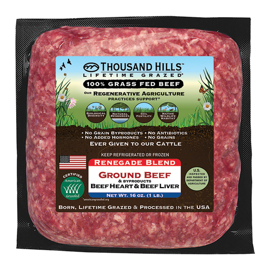 Renegade Blend Ground Beef and Organs, Grass-Fed, Frozen